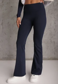Granatowe Legginsy Dzwony High Waist Orruvana