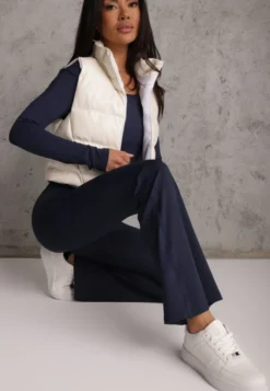 Granatowe Legginsy Dzwony High Waist Orruvana