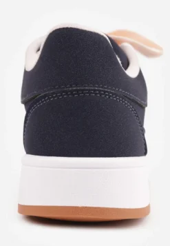 Granatowe Sneakersy Basic z Paskami na Boku Adila