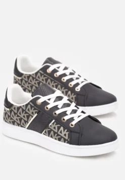 Granatowe Sneakersy z Printem Casica