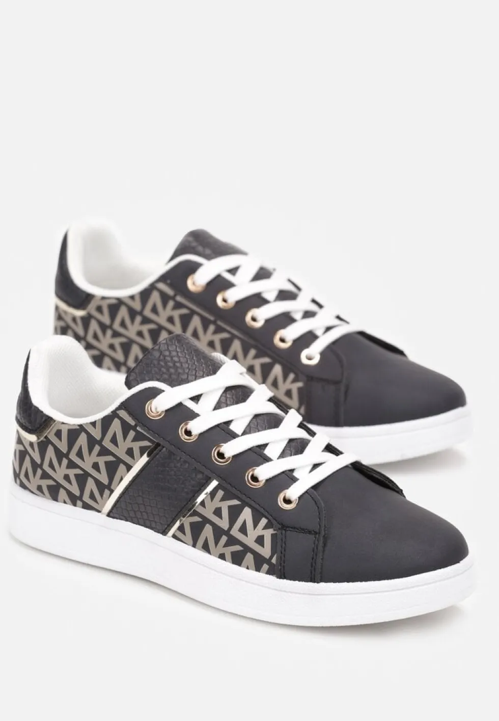 Granatowe Sneakersy z Printem Casica