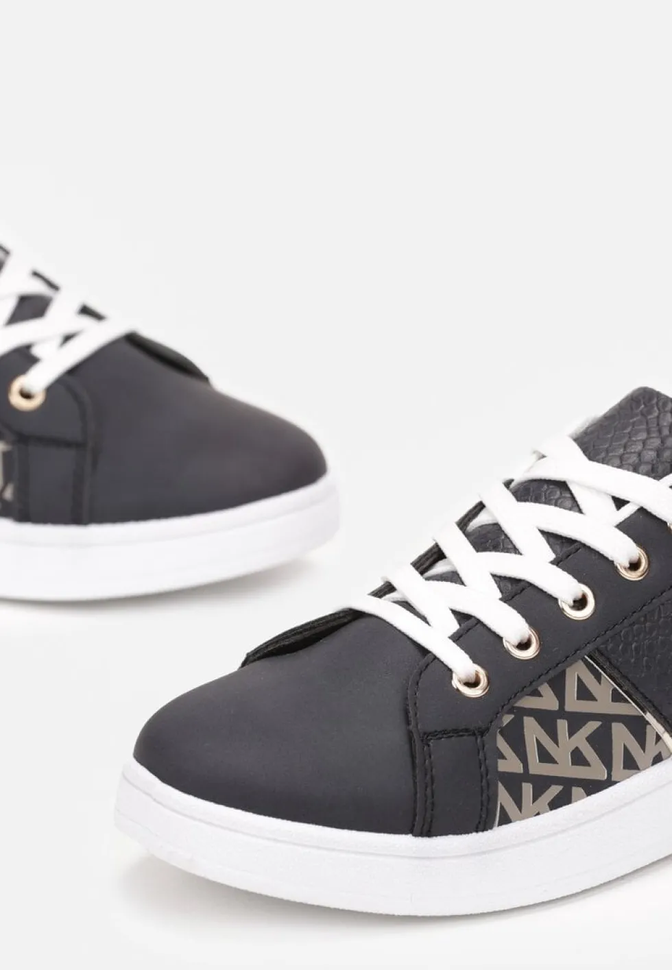 Granatowe Sneakersy z Printem Casica