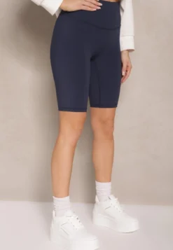 Granatowe Szorty Kolarki High Waist Basalla