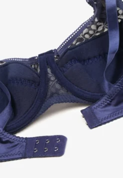 Granatowy Biustonosz Typu Full Cup z Koronką Vikiisire