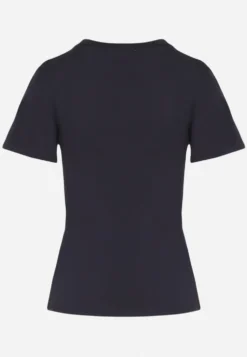 Granatowy Casualowy Bawełniany T-shirt Rivali