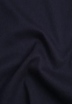 Granatowy Dopasowany T-shirt z Marszczeniem z Bawełnianej Tkaniny w Prążki Assarena