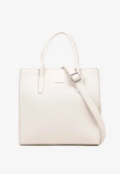 Jasnobeżowa Klasyczna Torebka Typu Shopper z Paskiem Crossbody Nalireine