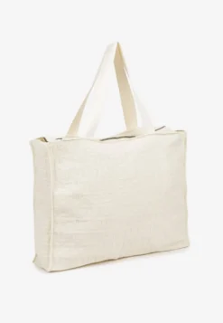 Jasnobeżowa Torebka Shopperka Zdobiona Tłoczonym Wzorem Lannaya
