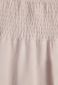 Jasnobeżowe Szerokie Spodnie High Waist o Długości 7/8 Rathi