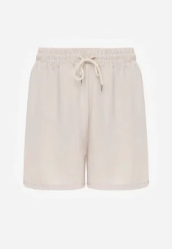 Jasnobeżowe Szorty Casual High Waist na Lato Bogate w Wiskozę Ismina