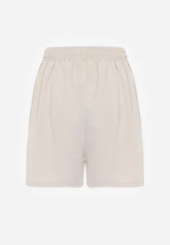 Jasnobeżowe Szorty Casual High Waist na Lato Bogate w Wiskozę Ismina
