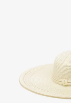 Jasnobeżowy Kapelusz Plażowy z Plecionki w stylu Boho Amicuralia