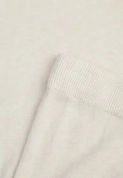 Jasnobeżowy Komplet Dzianinowy z Wiskozą Longsleeve i Luźne Spodnie Mirette