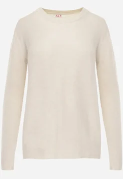 Jasnobeżowy Minimalistyczny Sweter z Bawełną Bellama