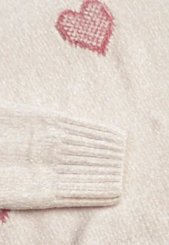 Jasnobeżowy Sweter z Bawełną w Serca Veliko