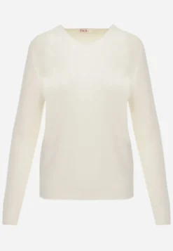 Jasnobeżowy Sweter z Wełną w Minimalistycznym Stylu Joslina
