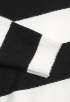 Jasnobeżowy Sweter z Wełną w Szerokie Paski Gordaina