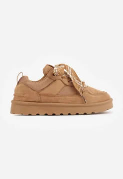 Jasnobrązowe Śniegowce w Stylu Sneakersów Chunky ze Sznurowaniem i Bieżnikiem Iitha