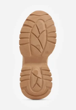Jasnobrązowe Trapery Sneakersy Vices na Platformie z Tłoczeniem Nirrise