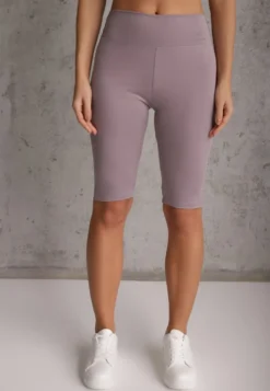Jasnofioletowe Szorty Bikery High Waist z Wyszczuplającym Pasem Briarrose