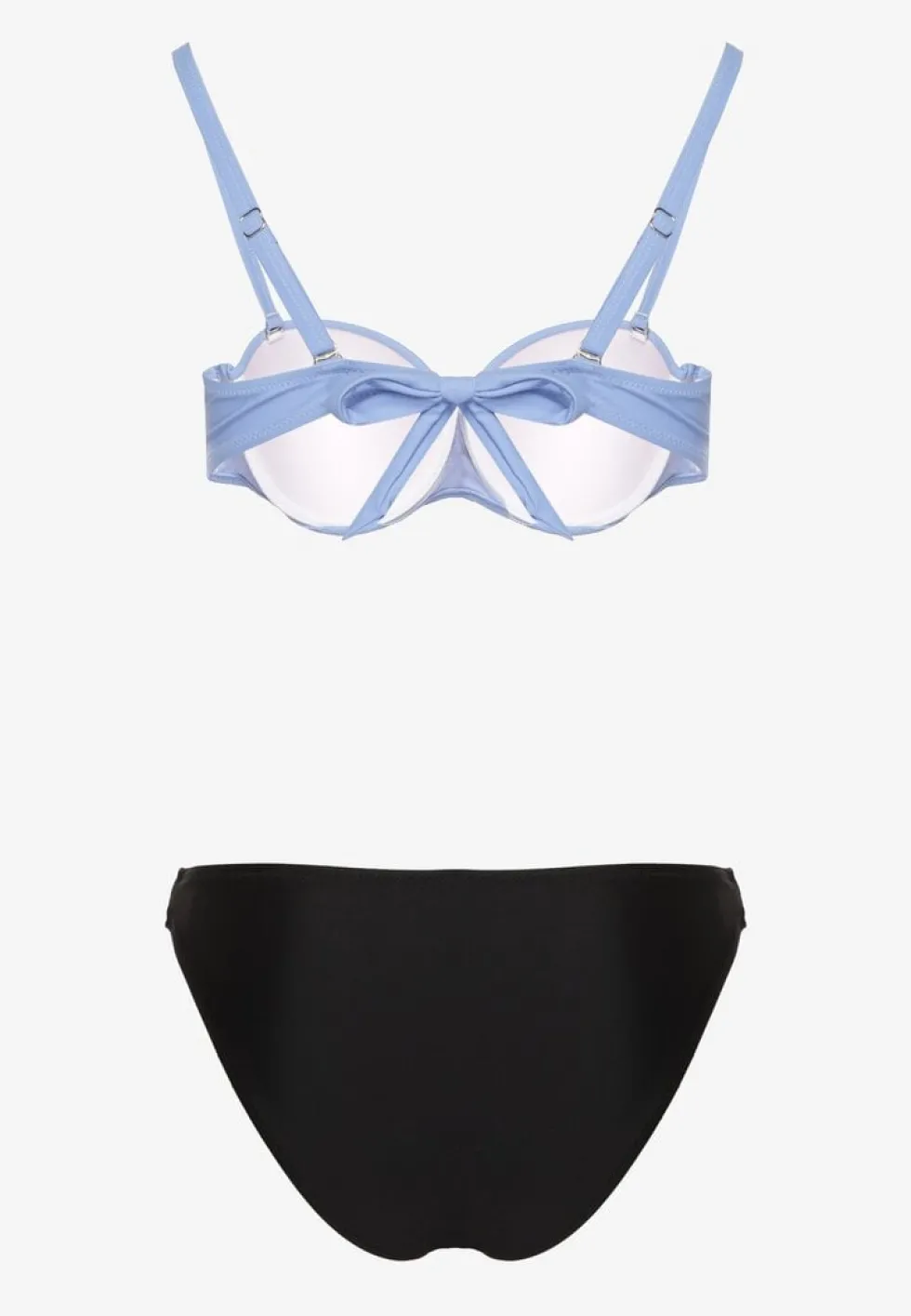 Jasnoniebieskie Bikini Majtki Figi i Biustonosz z Marszczeniem Sepiana