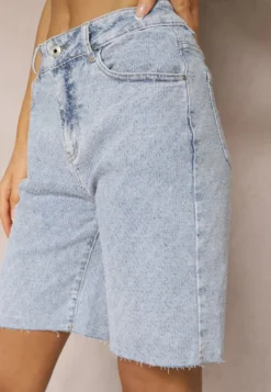 Jasnoniebieskie Jeansowe Szorty High Waist Bawełniane Nelaitha