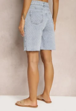 Jasnoniebieskie Jeansowe Szorty High Waist Bawełniane Nelaitha