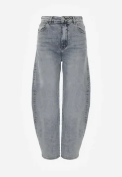 Jasnoniebieskie Jeansy z Bawełny Barrel Leg High Waist Vezorea