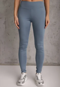Jasnoniebieskie Legginsy Basic z Modelującą Wstawką w Pasie Liacan