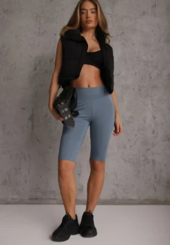 Jasnoniebieskie Szorty Bikery High Waist z Wyszczuplającym Pasem Briarrose