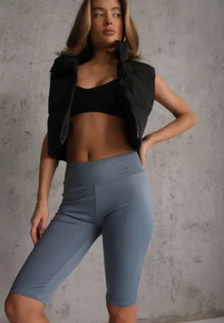Jasnoniebieskie Szorty Bikery High Waist z Wyszczuplającym Pasem Briarrose