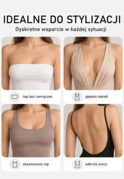 Jasnoróżowy Silikonowy Biustonosz Naklejany Pirenale