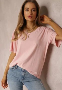Jasnoróżowy T-shirt Nikoneus