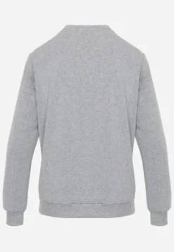 Jasnoszara Bluza Basic Ocieplana Polarem Kaianna