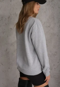 Jasnoszara Bluza Basic Ocieplana Polarem Kaianna