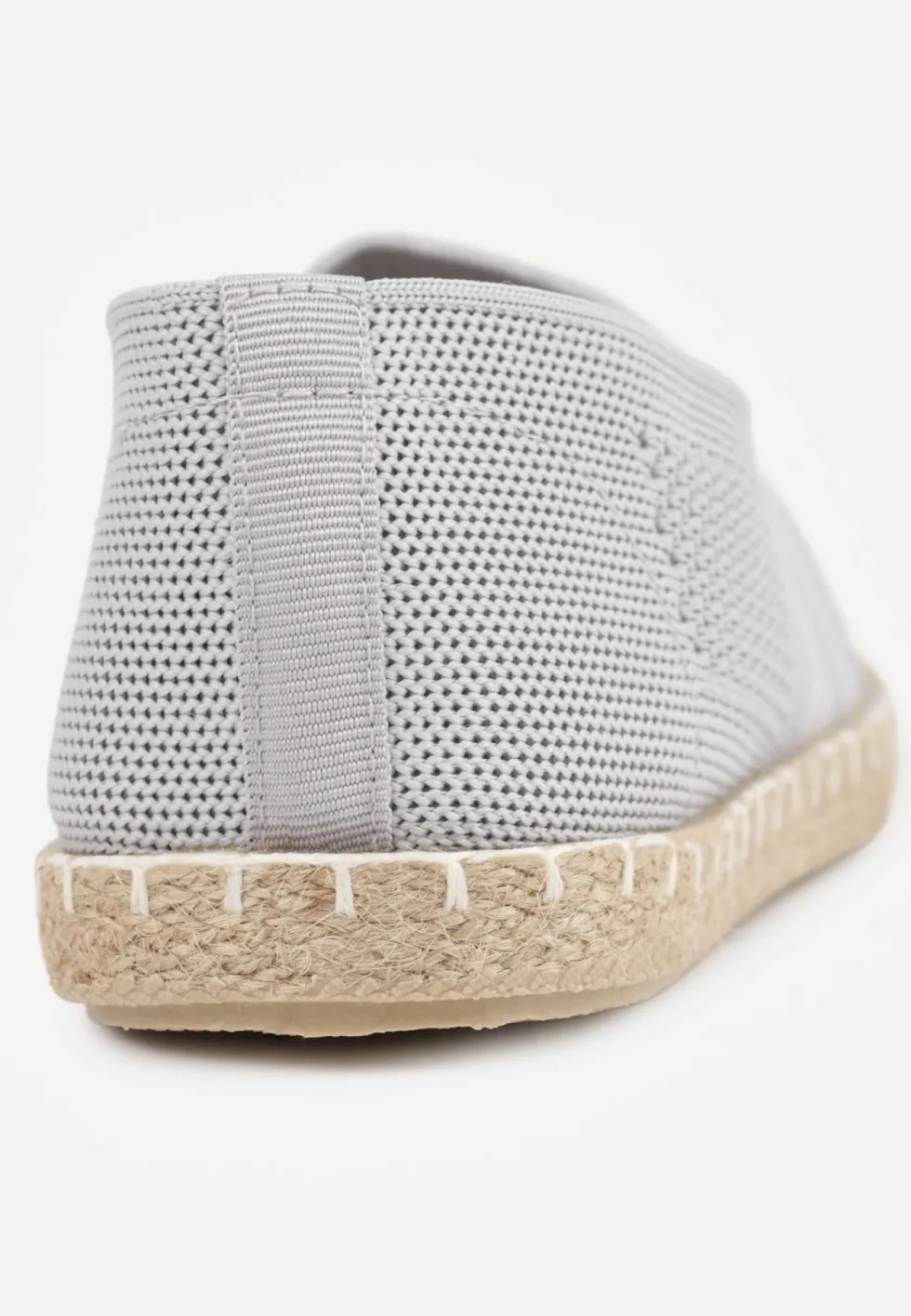 Jasnoszare Espadryle z Plecioną Cholewką przed Kostkę Mokosa