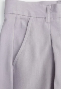 Jasnoszare Szerokie Spodnie High Waist Seraphella