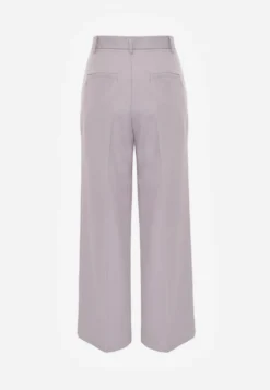 Jasnoszare Szerokie Spodnie High Waist Seraphella