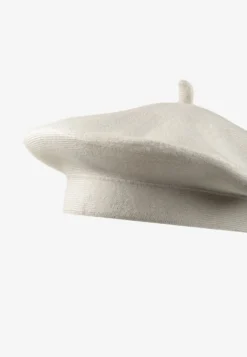 Jasnoszary Klasyczny Beret z Antenką z Bawełną i Kaszmirem Emidora