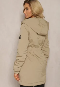 Jasnozielona Kurtka Parka Ściągana w Pasie Crotidae