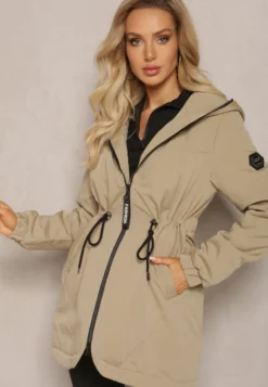Jasnozielona Kurtka Parka Ściągana w Pasie Crotidae