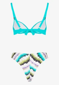 Jasnozielone Bikini Majtki Figi Ozdobione Nadrukiem i Biustonosz Natinalia