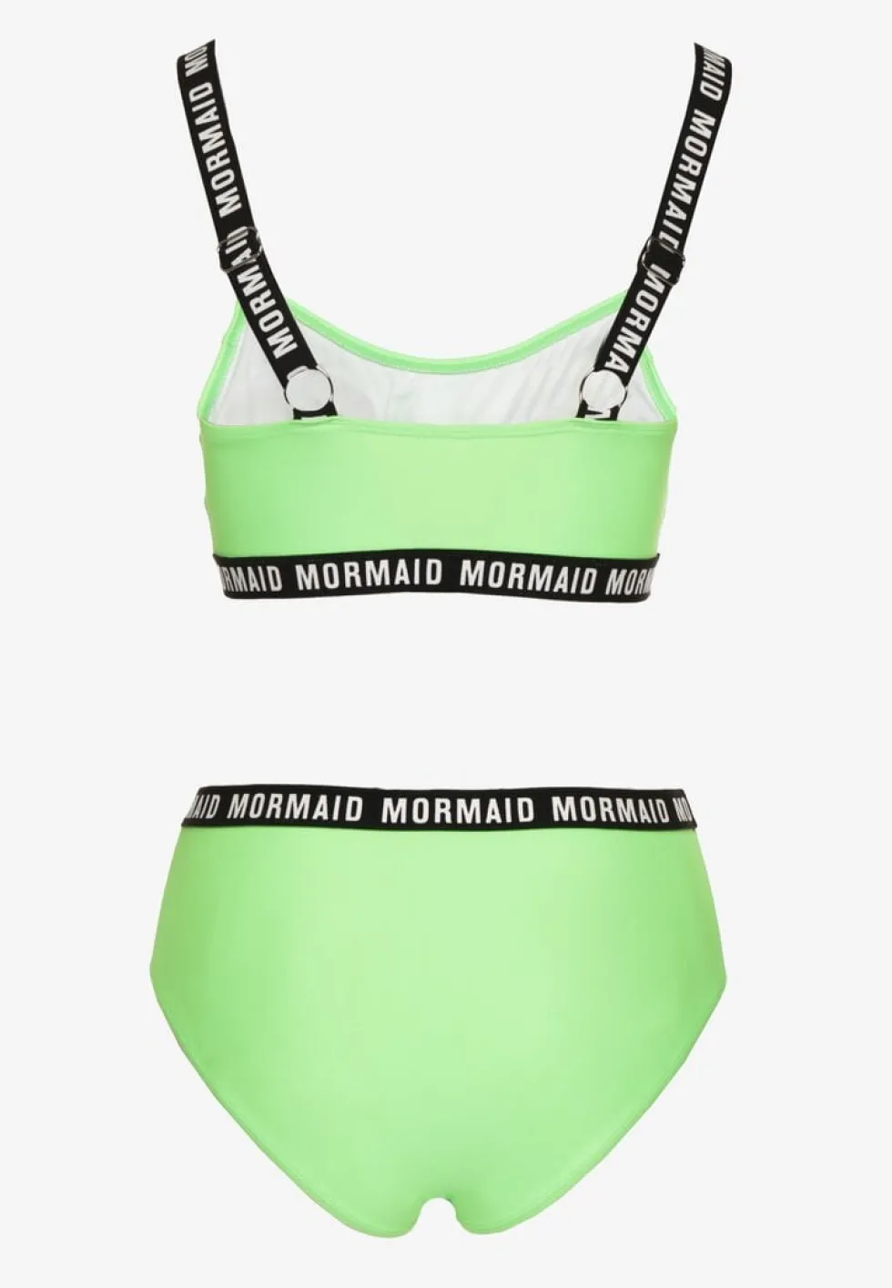 Jasnozielone Bikini Majtki Typu Figi i Sportowa Góra Ozdobione Napisami Nevoneira