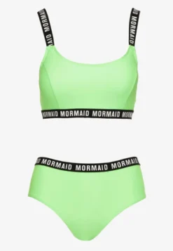 Jasnozielone Bikini Majtki Typu Figi i Sportowa Góra Ozdobione Napisami Nevoneira