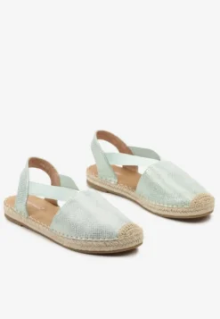 Jasnozielone Espadryle na Płaskiej Podeszwie Cecilas