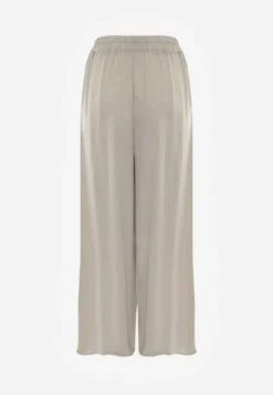 Jasnozielone Wiskozowe Spodnie Szerokie High Waist Rissalene