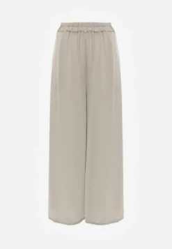 Jasnozielone Wiskozowe Spodnie Szerokie High Waist Rissalene