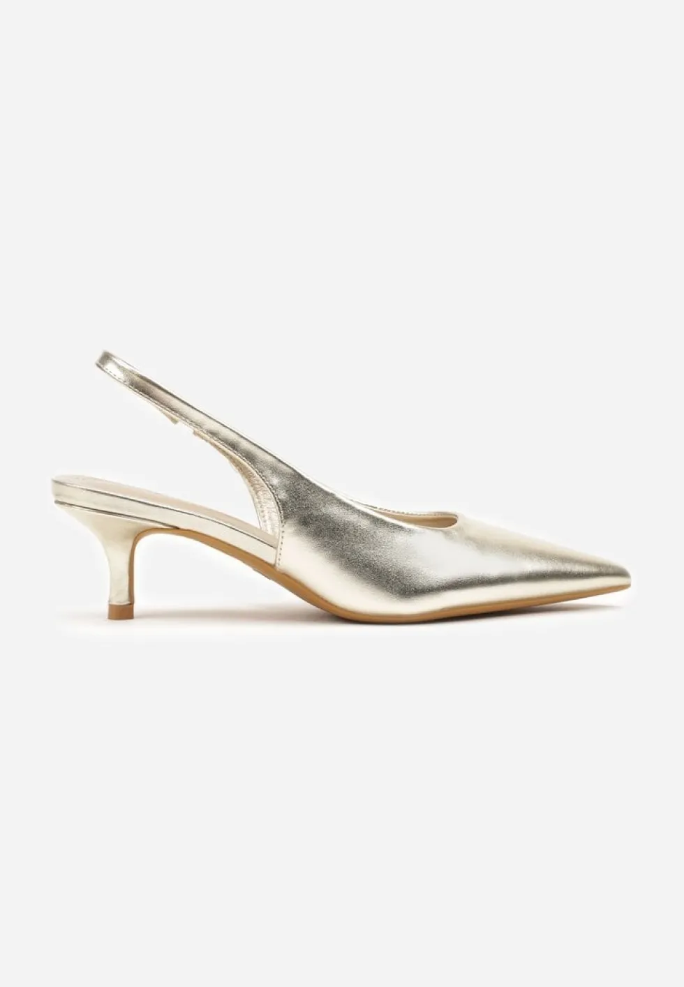 Jasnozłote Sandały Vices Slingback na Obcasie Typu Kaczuszka Kovirida