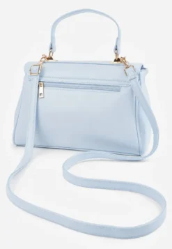 Niebieska Torebka Typu Kuferek z Rączką i Klapą z Paskiem Crossbody Phoebyne