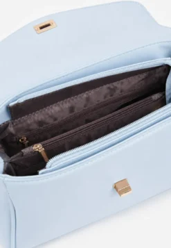 Niebieska Torebka Typu Kuferek z Rączką i Klapą z Paskiem Crossbody Phoebyne